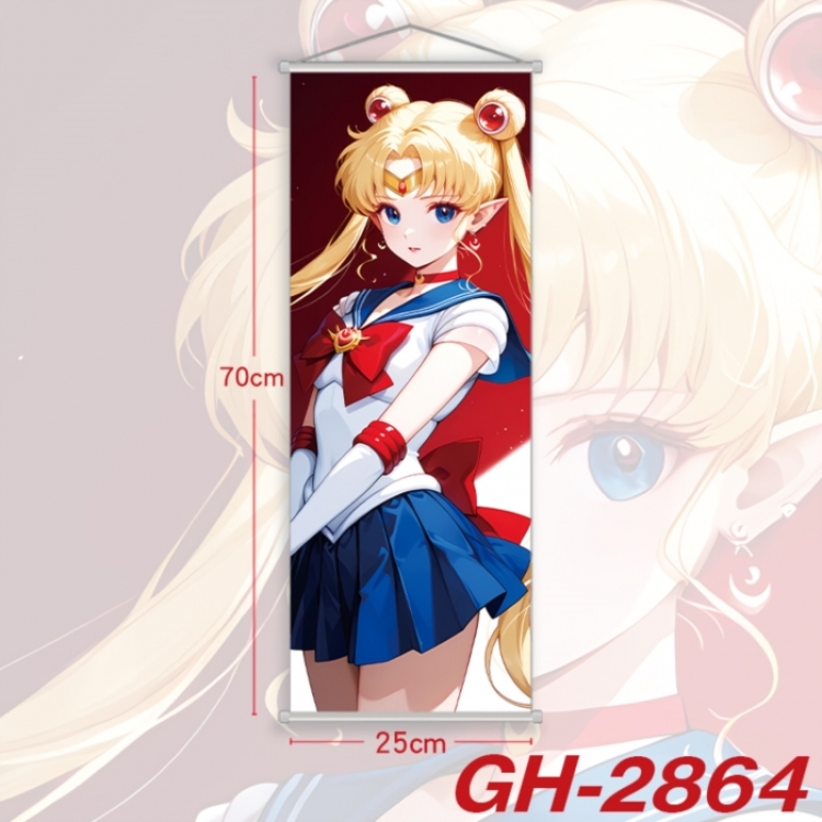  sailormoon Plastic Rod Cloth Small Hanging Canvas Painting Wall Scroll 25x70cm price for 5 pcs