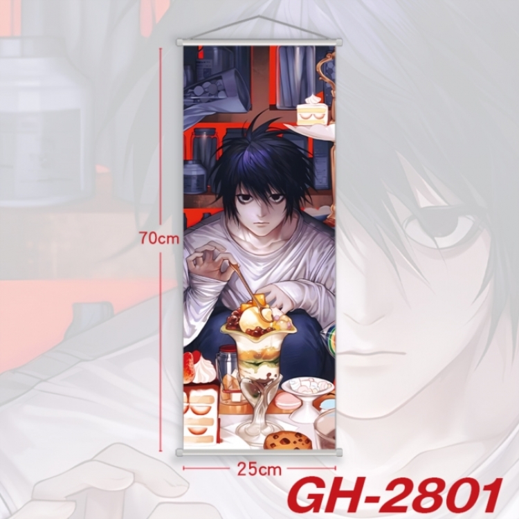 Death note Plastic Rod Cloth Small Hanging Canvas Painting Wall Scroll 25x70cm price for 5 pcs