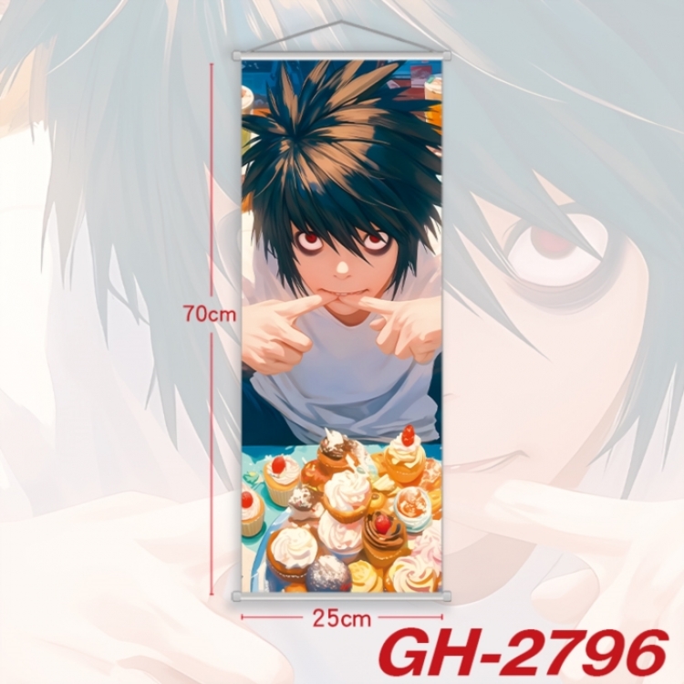 Death note Plastic Rod Cloth Small Hanging Canvas Painting Wall Scroll 25x70cm price for 5 pcs