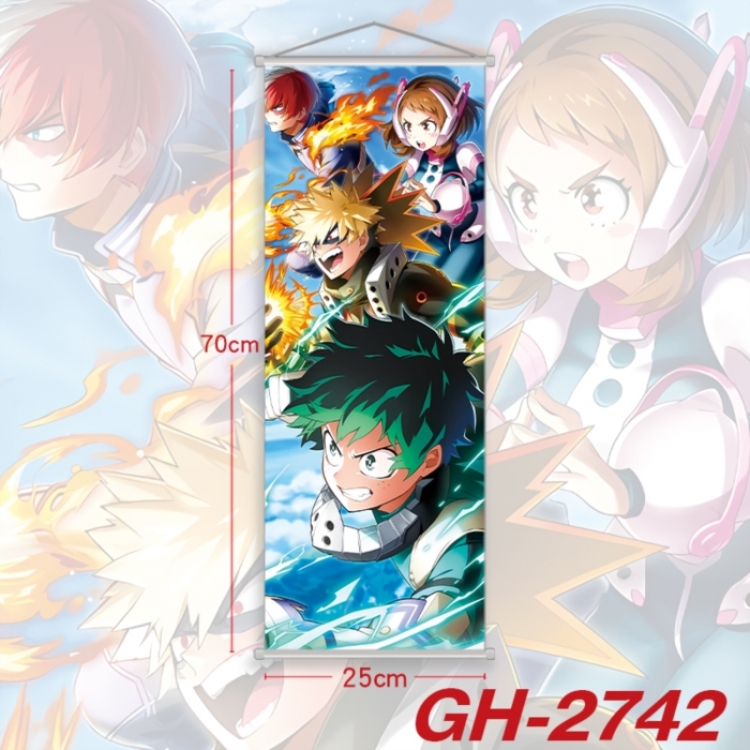My Hero Academia Plastic Rod Cloth Small Hanging Canvas Painting Wall Scroll 25x70cm price for 5 pcs