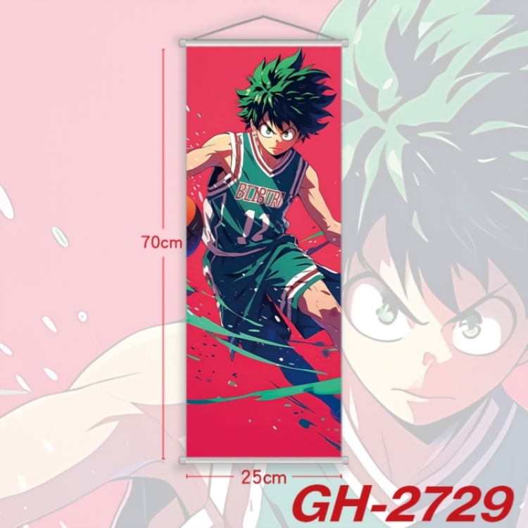 My Hero Academia Plastic Rod Cloth Small Hanging Canvas Painting Wall Scroll 25x70cm price for 5 pcs