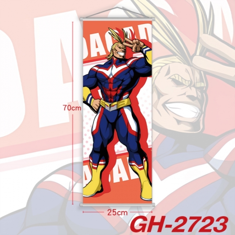 My Hero Academia Plastic Rod Cloth Small Hanging Canvas Painting Wall Scroll 25x70cm price for 5 pcs