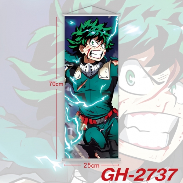 My Hero Academia Plastic Rod Cloth Small Hanging Canvas Painting Wall Scroll 25x70cm price for 5 pcs