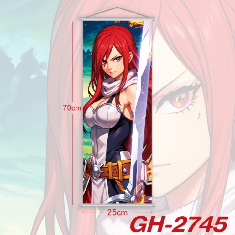  Fairy tail Plastic Rod Cloth Small Hanging Canvas Painting Wall Scroll 25x70cm price for 5 pcs