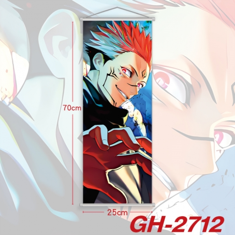 Jujutsu Kaisen Plastic Rod Cloth Small Hanging Canvas Painting Wall Scroll 25x70cm price for 5 pcs