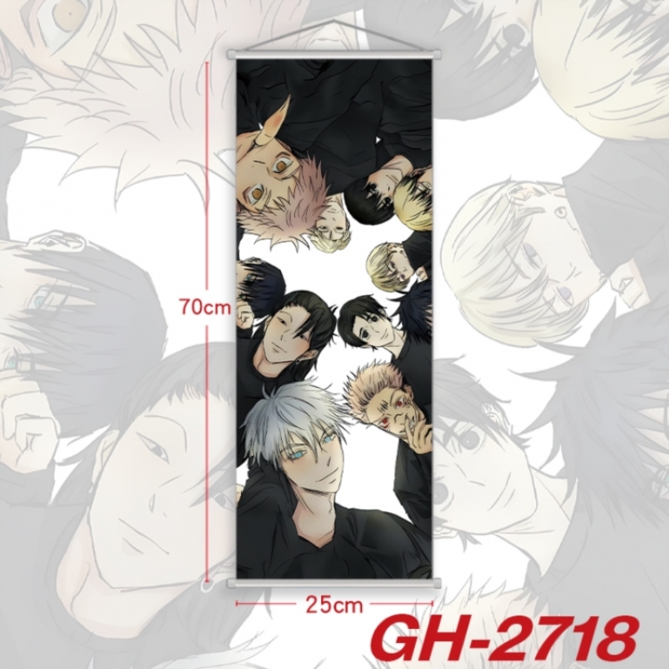 Jujutsu Kaisen Plastic Rod Cloth Small Hanging Canvas Painting Wall Scroll 25x70cm price for 5 pcs