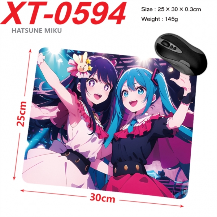 Hatsune Miku Anime peripheral new lock edge mouse pad 25X30cm