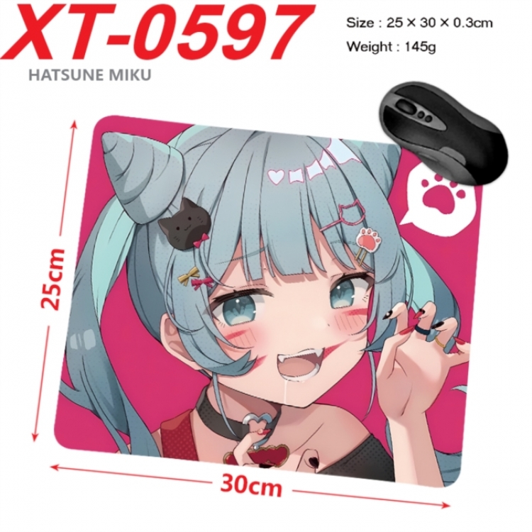 Hatsune Miku Anime peripheral new lock edge mouse pad 25X30cm