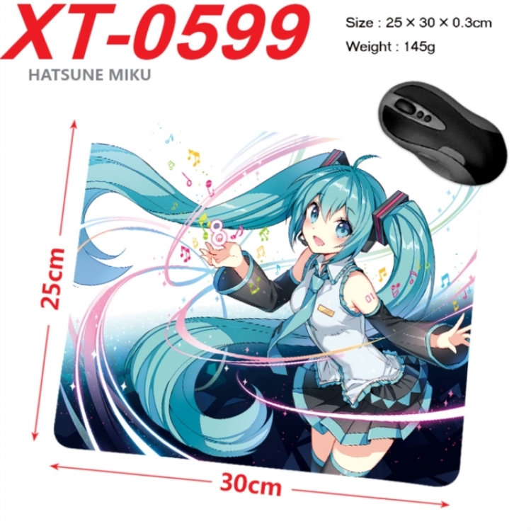 Hatsune Miku Anime peripheral new lock edge mouse pad 25X30cm