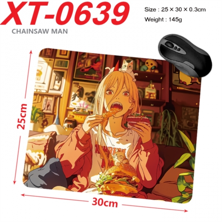Chainsaw man Anime peripheral new lock edge mouse pad 25X30cm
