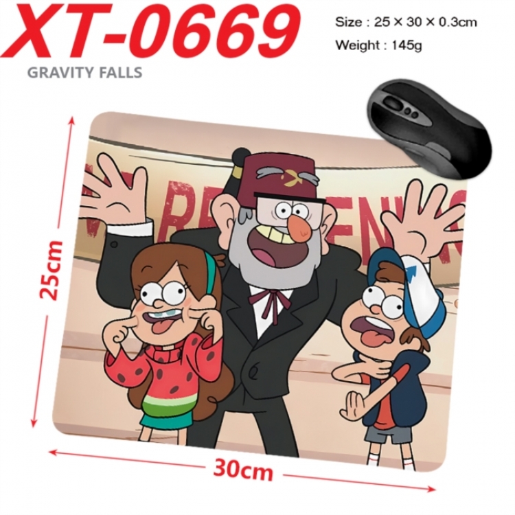 Gravity Falls Anime peripheral new lock edge mouse pad 25X30cm