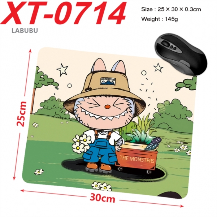 LABUBU Anime peripheral new lock edge mouse pad 25X30cm