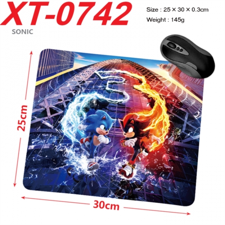 Sonic The Hedgehog Anime peripheral new lock edge mouse pad 25X30cm