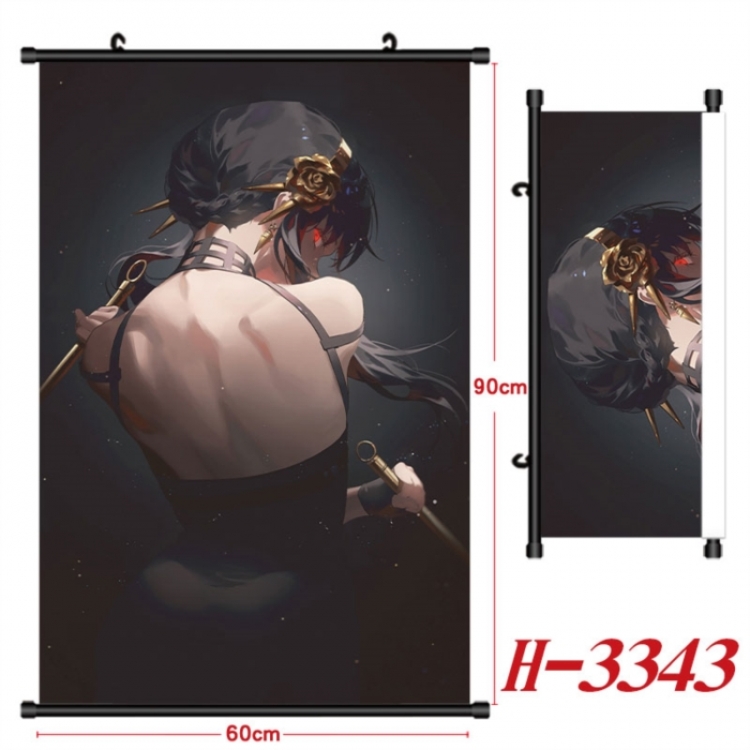 SPY×FAMILY Anime Black Plastic Rod Canvas Painting Wall Scroll 60X90CM