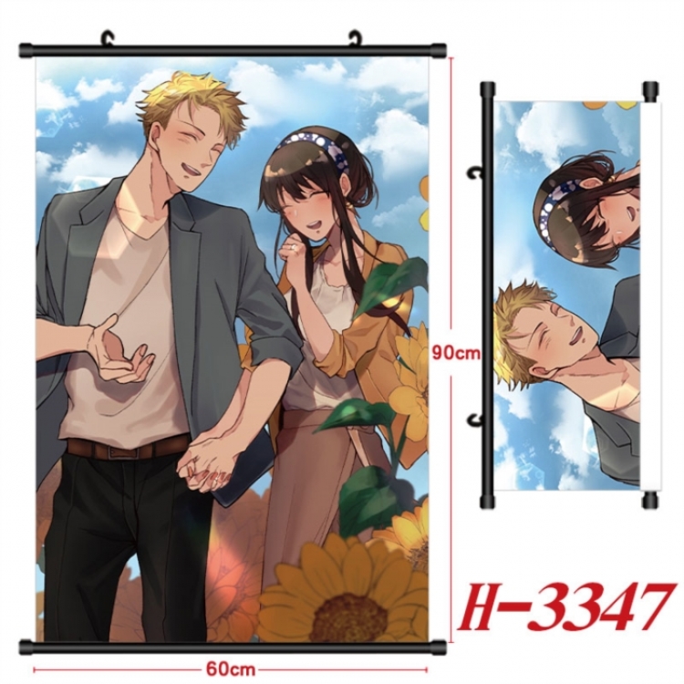 SPY×FAMILY Anime Black Plastic Rod Canvas Painting Wall Scroll 60X90CM