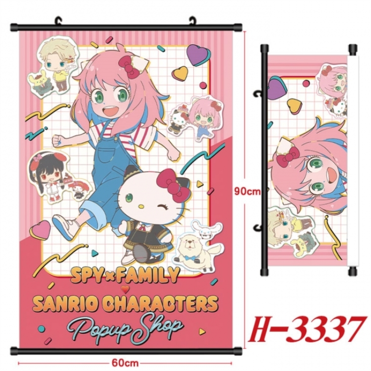 SPY×FAMILY Anime Black Plastic Rod Canvas Painting Wall Scroll 60X90CM