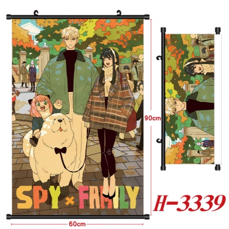 SPY×FAMILY Anime Black Plastic Rod Canvas Painting Wall Scroll 60X90CM