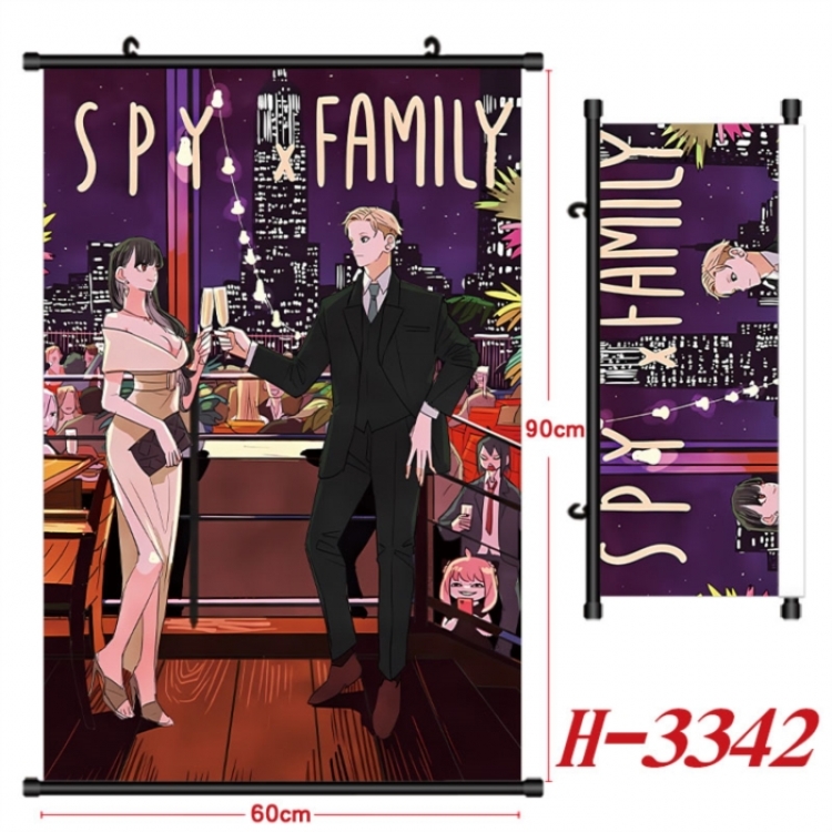 SPY×FAMILY Anime Black Plastic Rod Canvas Painting Wall Scroll 60X90CM
