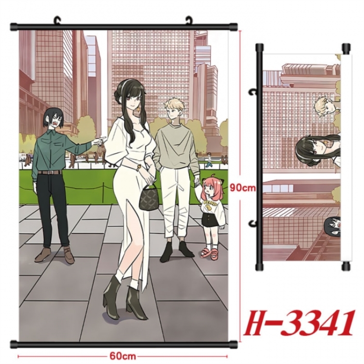 SPY×FAMILY Anime Black Plastic Rod Canvas Painting Wall Scroll 60X90CM