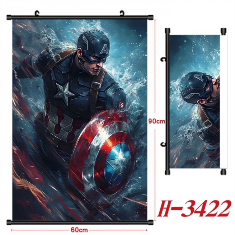 Marvel Anime Black Plastic Rod Canvas Painting Wall Scroll 60X90CM
