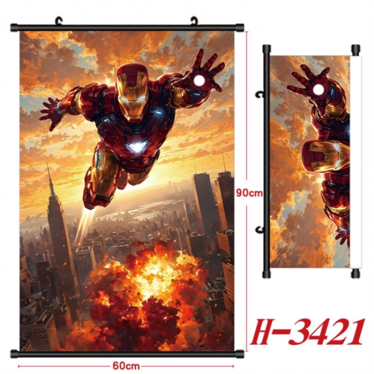 Marvel Anime Black Plastic Rod Canvas Painting Wall Scroll 60X90CM