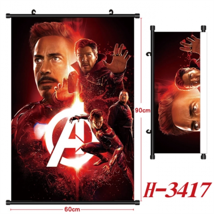 Marvel Anime Black Plastic Rod Canvas Painting Wall Scroll 60X90CM