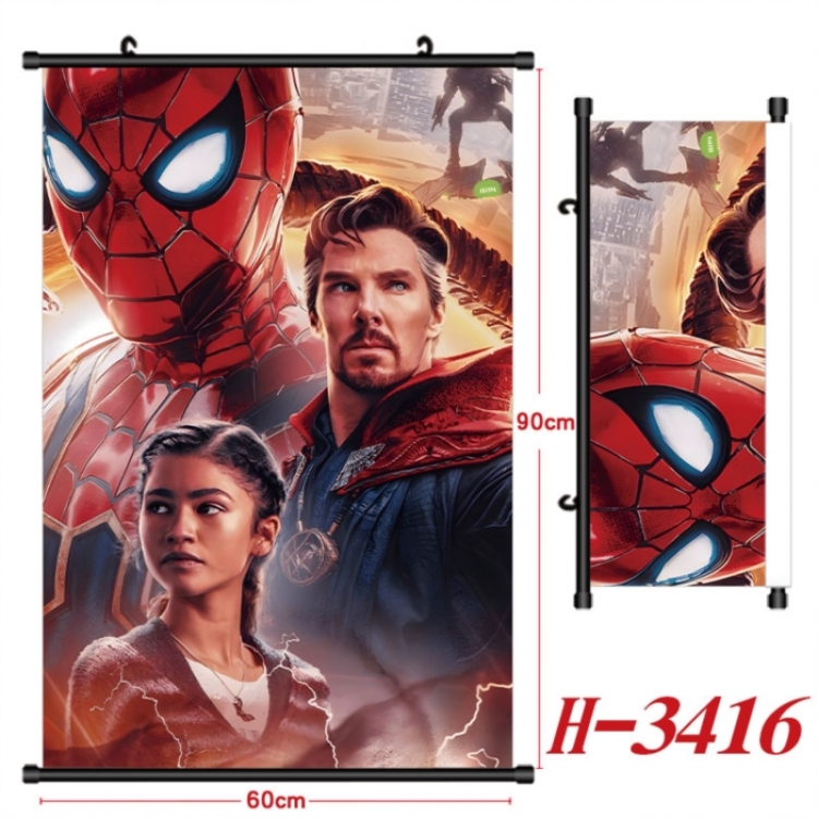 Marvel Anime Black Plastic Rod Canvas Painting Wall Scroll 60X90CM