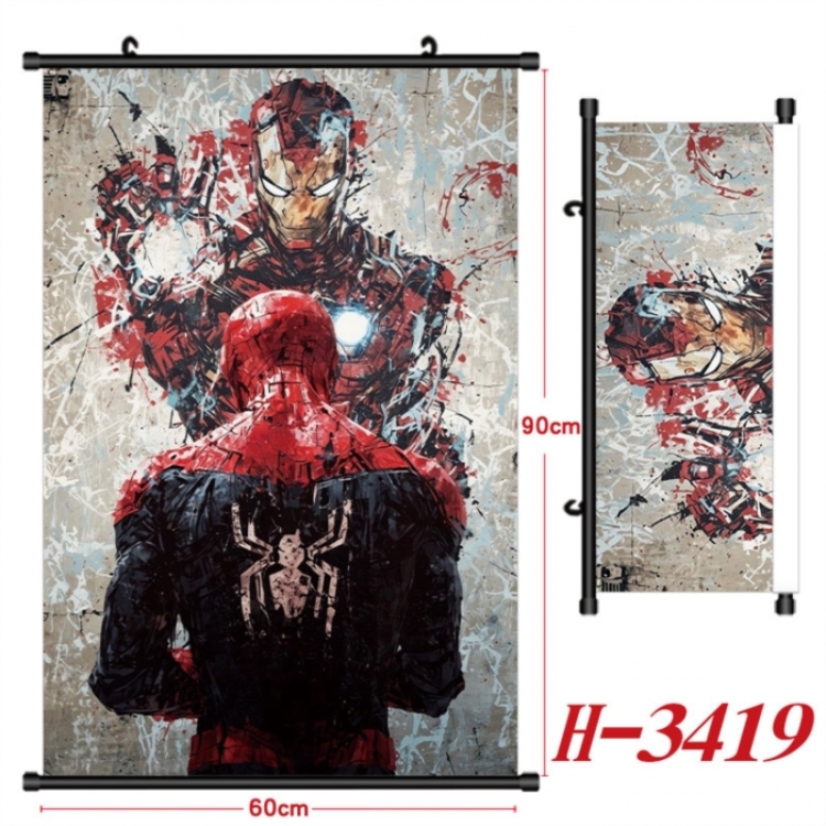 Marvel Anime Black Plastic Rod Canvas Painting Wall Scroll 60X90CM