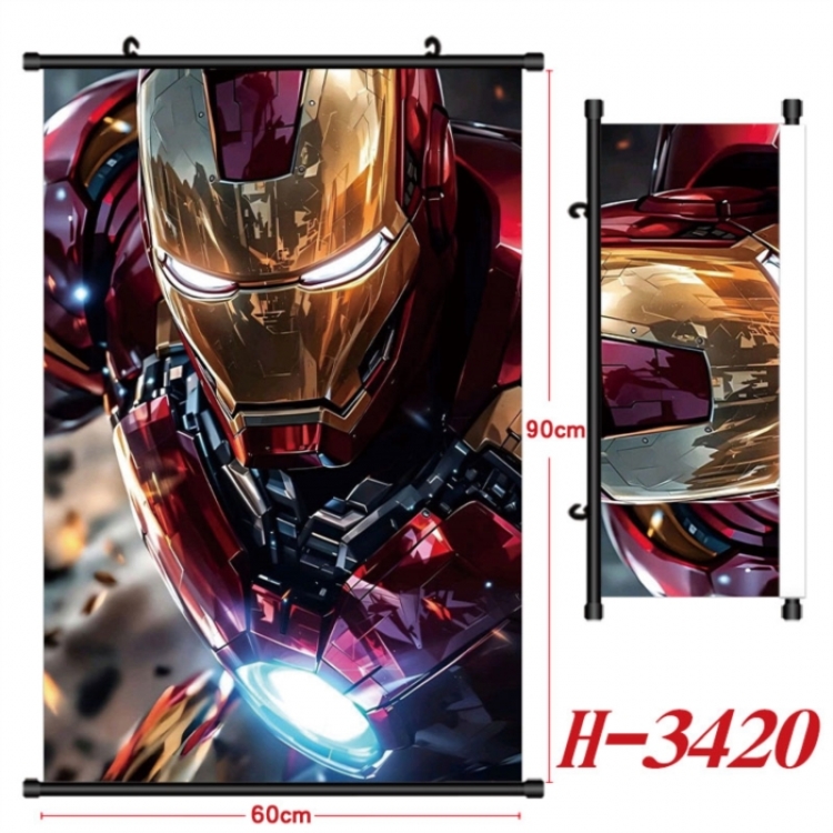 Marvel Anime Black Plastic Rod Canvas Painting Wall Scroll 60X90CM
