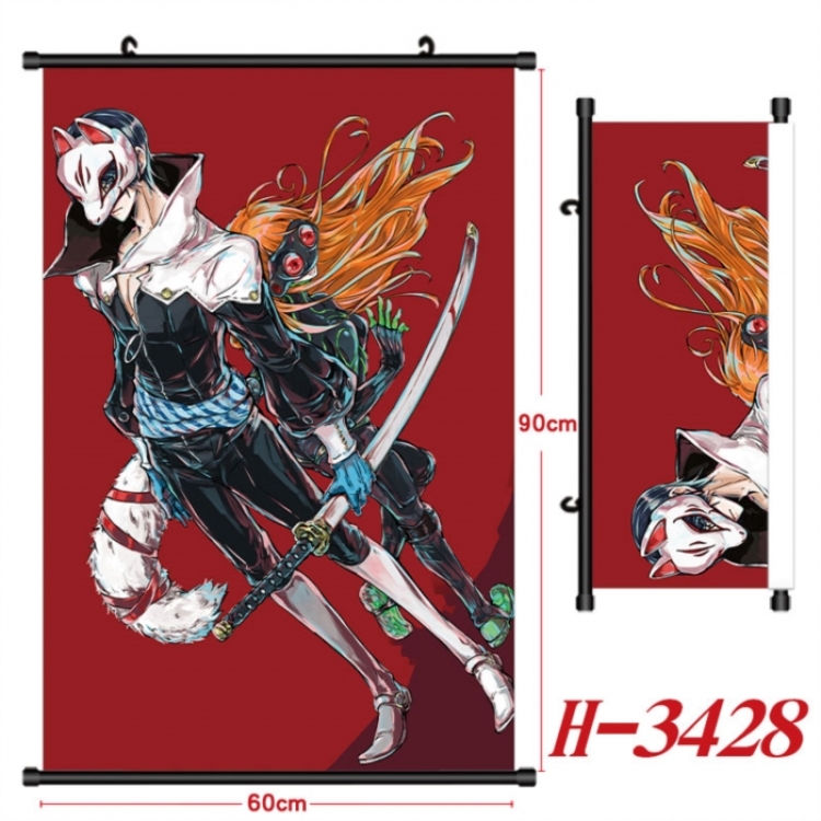 Megami Ibunroku Persona Anime Black Plastic Rod Canvas Painting Wall Scroll 60X90CM