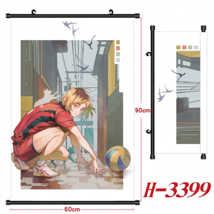 Haikyuu!! Anime Black Plastic Rod Canvas Painting Wall Scroll 60X90CM