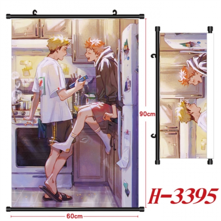 Haikyuu!! Anime Black Plastic Rod Canvas Painting Wall Scroll 60X90CM