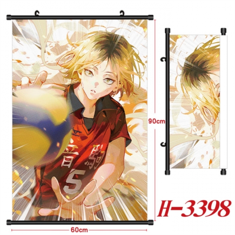 Haikyuu!! Anime Black Plastic Rod Canvas Painting Wall Scroll 60X90CM