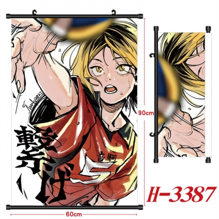 Haikyuu!! Anime Black Plastic Rod Canvas Painting Wall Scroll 60X90CM