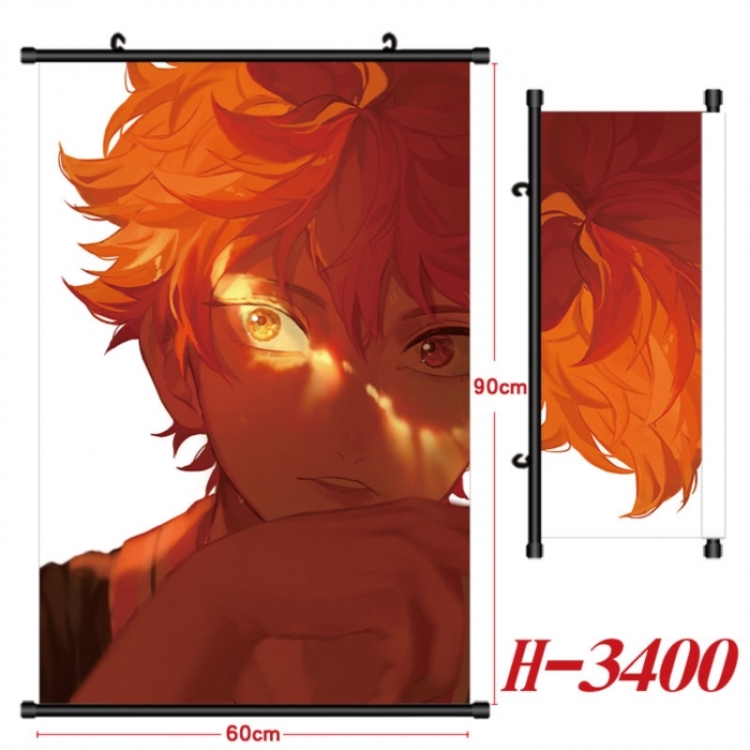 Haikyuu!! Anime Black Plastic Rod Canvas Painting Wall Scroll 60X90CM
