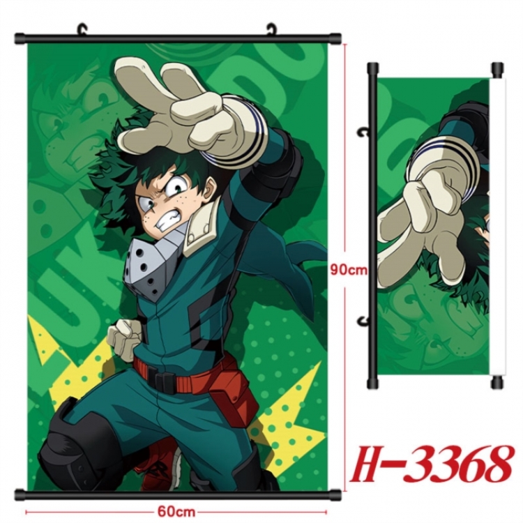 My Hero Academia Anime Black Plastic Rod Canvas Painting Wall Scroll 60X90CM