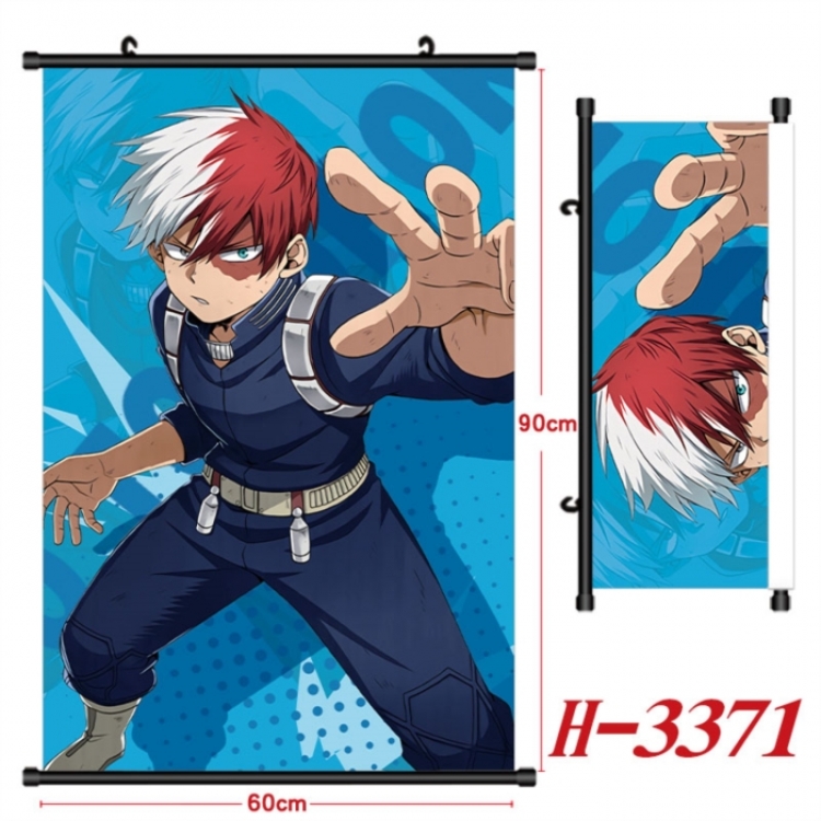 My Hero Academia Anime Black Plastic Rod Canvas Painting Wall Scroll 60X90CM