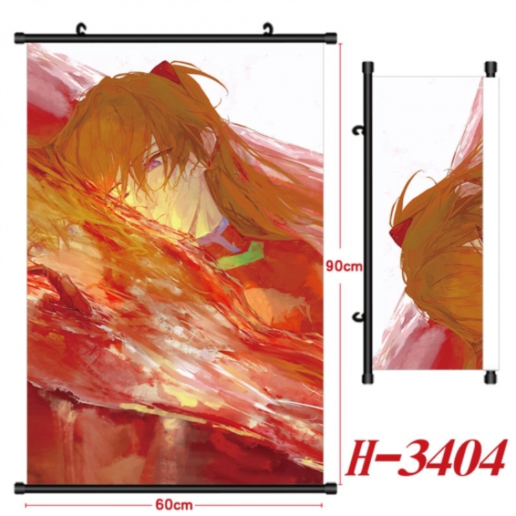 EVA Anime Black Plastic Rod Canvas Painting Wall Scroll 60X90CM