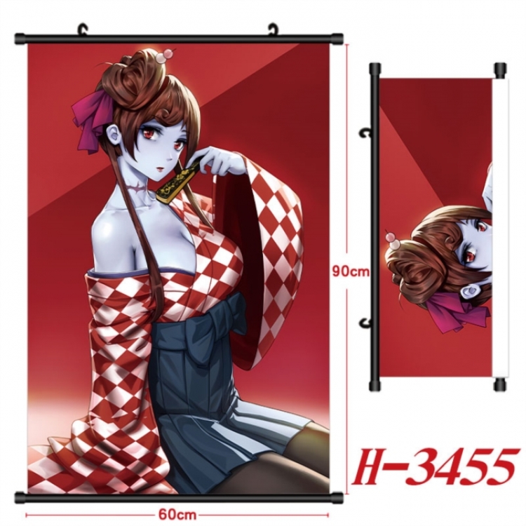 ZombieLandSaga Anime Black Plastic Rod Canvas Painting Wall Scroll 60X90CM H-3455