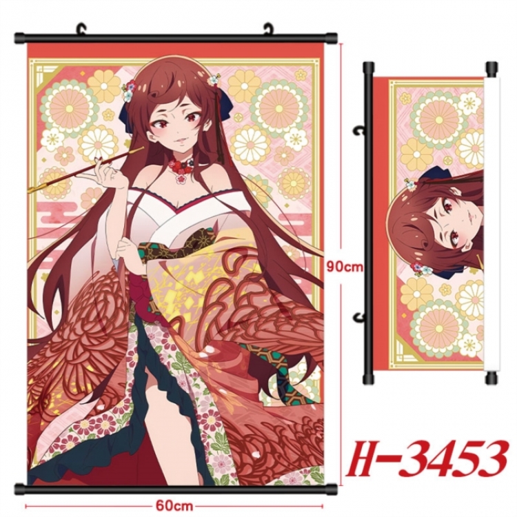 ZombieLandSaga Anime Black Plastic Rod Canvas Painting Wall Scroll 60X90CM H-3453