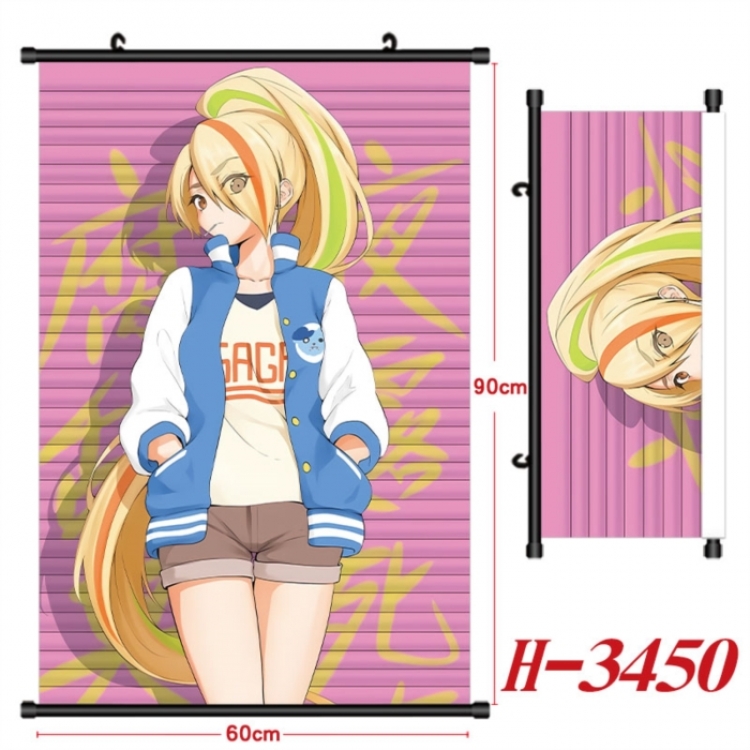 ZombieLandSaga Anime Black Plastic Rod Canvas Painting Wall Scroll 60X90CM H-3450