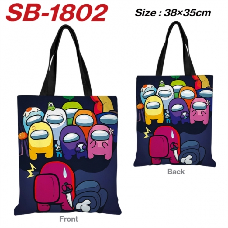 Among us Anime Canvas Handheld Shoulder Bag Handbag Shopping Bag 38X35CM SB-1802