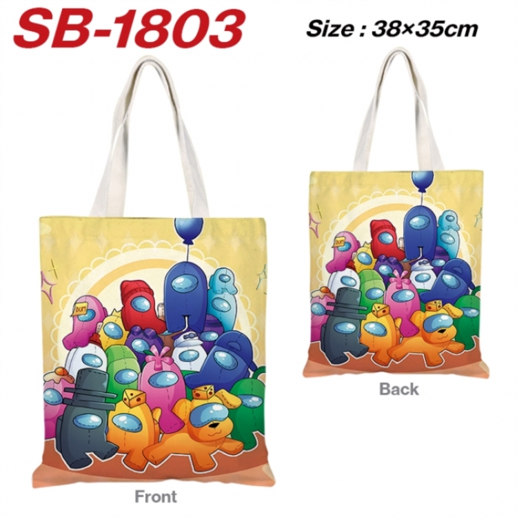 Among us Anime Canvas Handheld Shoulder Bag Handbag Shopping Bag 38X35CM SB-1803