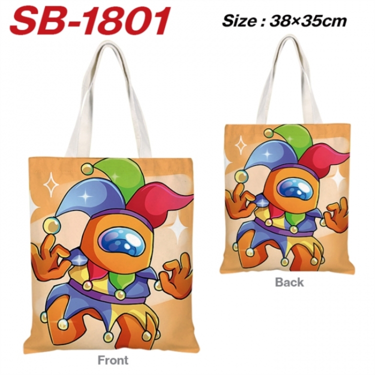 Among us Anime Canvas Handheld Shoulder Bag Handbag Shopping Bag 38X35CM SB-1801