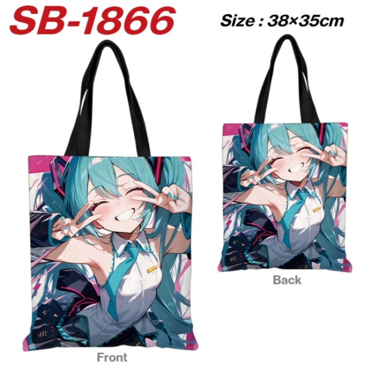 Hatsune Miku Anime Canvas Handheld Shoulder Bag Handbag Shopping Bag 38X35CM SB-1866