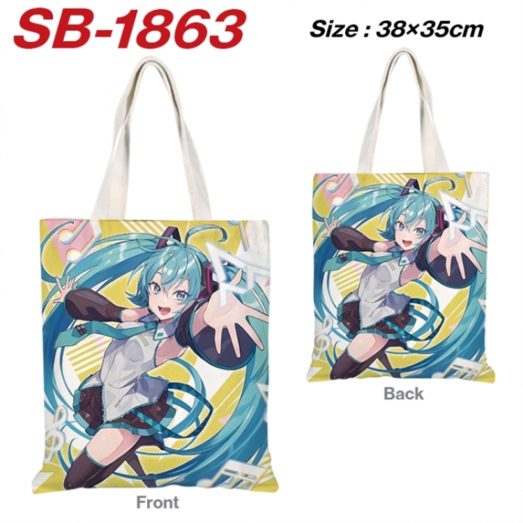 Hatsune Miku Anime Canvas Handheld Shoulder Bag Handbag Shopping Bag 38X35CM SB-1863