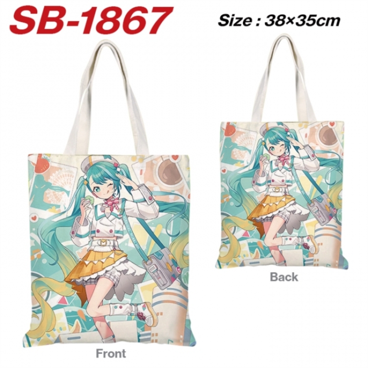 Hatsune Miku Anime Canvas Handheld Shoulder Bag Handbag Shopping Bag 38X35CM SB-1867
