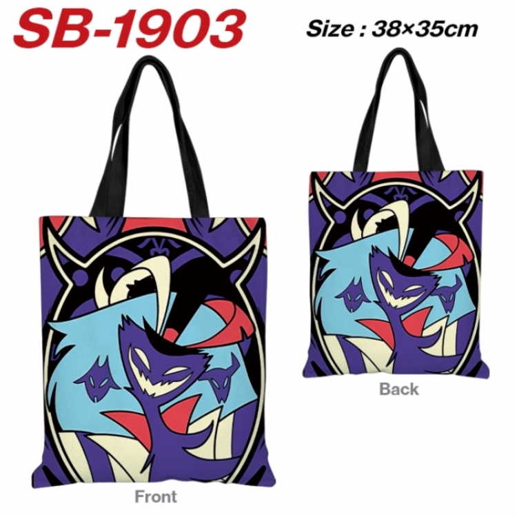 Hazbin Hotel Anime Canvas Handheld Shoulder Bag Handbag Shopping Bag 38X35CM SB-1903