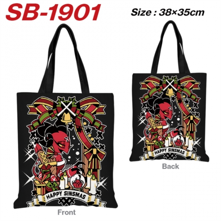 Hazbin Hotel Anime Canvas Handheld Shoulder Bag Handbag Shopping Bag 38X35CM SB-1901