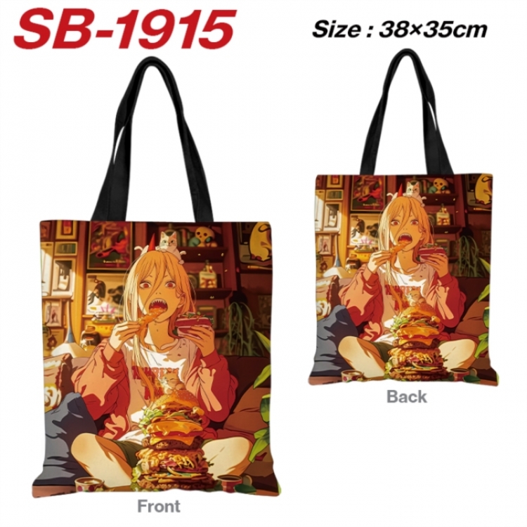 Chainsaw man Anime Canvas Handheld Shoulder Bag Handbag Shopping Bag 38X35CM SB-1915